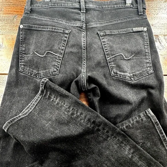 7 For All Mankind Austyn Airweft Jeans Straight Stretch Black Sz 30 (Actual 32") - Picture 10 of 11